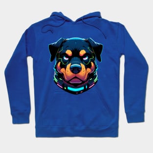 Cyberpunk Neon Furry Anthro Rottweiler Hoodie